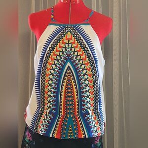 Multi-colored Womens High Neck Top